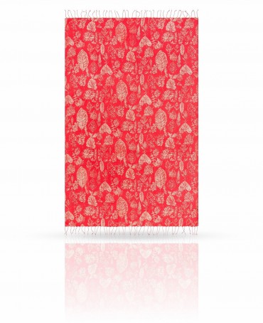 Палантин Женский S20-LEAF/RED